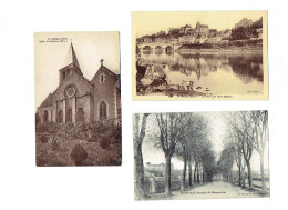 Lot 3 Cpa - INDRE - 36 -  Le Blanc - Pont Vieux Château - Boulevard Mongin De Beauvais - église - Le Blanc