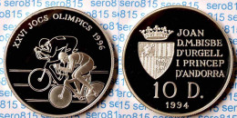 Andorra 10 Diners Silber 1994 PP Olympische Spiele Atlanta 1996 RADRENNEN (n169 - Otros – Europa