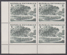 1962 , Österreichischer Wald - Auwald ( Mi.Nr.: 1123 ) (2) 4-er Block Postfrisch ** - Unused Stamps