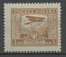 Pologne - Poland - Polen Poste Aérienne 1925 Y&T N°PA3 - Michel N°F226 * - 3g Biplan Survolant Varsovie - Ongebruikt
