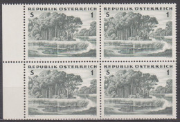 1962 , Österreichischer Wald - Auwald ( Mi.Nr.: 1123 ) (6) 4-er Block Postfrisch ** - Ongebruikt