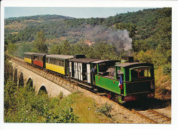 CPSM  10.5 X 15 Ardèche Chemin De Fer Du Vivarais Ligne Tournon Lamastre  Locomotive N° 31 Sur Viaduc Du Garnier - Autres & Non Classés