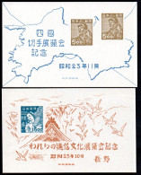 3259. 1948 YT BF 18,19 SHIKOKU, NAGANO WITHOUT GUM, HINGED - Blocks & Sheetlets