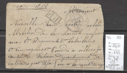 France - Lettre - T24 SIECQ- Charente Inférieure - Franchise Et PP -  1871 - 1849-1876: Période Classique