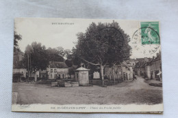 Cpa 1923, Saint Gérand Le Puy, Place Du Poids Public, Allier 03 - Autres & Non Classés