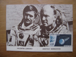 LEBEDEV BEREZOVOI Carte Maximum Cosmonaute ESPACE Salon De L'aéronautique Bourget - Collections