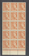 Yvert 409 -  Bloc De 15 Timbres Neufs Sans Traces De Charnières - Bord De Feuille - 1938-42 Mercurius