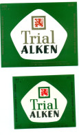 2 Oude Etiketten Bier Trial Alken 33cl + 75cl - Brouwerij / Brasserie Alken-Kronenbourg - Beer