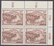 1962 , Österreichischer Wald - Laubwald ( Mi.Nr.: 1124 ) (1) 4-er Block Postfrisch ** - Ongebruikt