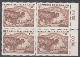 1962 , Österreichischer Wald - Laubwald ( Mi.Nr.: 1124 ) (6) 4-er Block Postfrisch ** - Nuovi