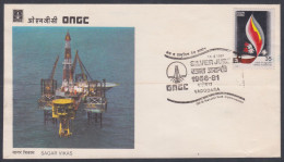 Inde India 1981 Special Cover ONGC, Oil, Gas, Fossil Fuel, Offshore Oil Well, Pictorial Postmark - Cartas & Documentos