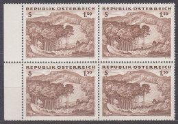 1962 , Österreichischer Wald - Laubwald ( Mi.Nr.: 1124 ) (7) 4-er Block Postfrisch ** - Nuevos