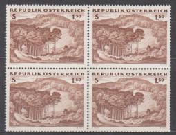 1962 , Österreichischer Wald - Laubwald ( Mi.Nr.: 1124 ) (8) 4-er Block Postfrisch ** - Unused Stamps