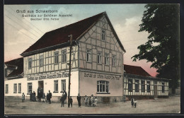 AK Schwerborn, Gasthaus Zur Schönen Aussicht, Inh. Otto Fetzer  - Autres & Non Classés