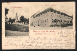 AK Bonndorf / Schwarzwald, Gasthof Zur Post, Kriegerdenkmal  - Bonndorf