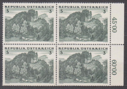 1962 , Österreichischer Wald - Fichten Lärchen Wald ( Mi.Nr.: 1125 ) (3) 4-er Block Postfrisch ** - Nuevos