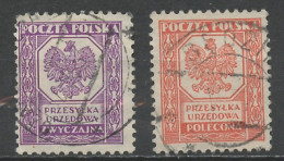 Pologne - Poland - Polen Service 1933 Y&T N°S17 à 18 - Michel N°D17 à 18 (o) - Armoirie - Service