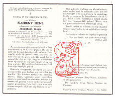 DP Florent Hens ° Kruibeke 1872 † Melsele Beveren Waas 1958 X Josephine Weyn // Stevens Wauman - Images Religieuses