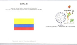 Colombie - 1982 World Cup Espana 82 FDC Avec Courrier Officiel Le Médaillier Franklin - Colombie