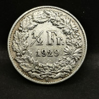 1/2 FRANC ARGENT 1929 B BERNE HELVETIA DEBOUT SUISSE / SWITZERLAND SILVER - 1/2 Franken