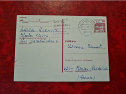 Lettre ALLEMAGNE 1983 CARTE ENTIER FLAMME SALU SAARBRUCKEN KONGRESS UND MESSESTADT - Autres & Non Classés