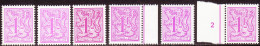 Belgique - 1977 - COB 1850, 1850P6, 1850aP6, 1850P6a, 1850P7 Et 1850P7a ** (MNH) - Neufs