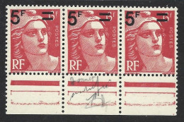 FRANCE N° 827 5F S 6F ROUGE TYPE MARIANNE DE GANDON MECHES CRIOISEES NEUF SANS CHARNIERE - Unused Stamps