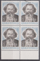 1963 , 100. Geburtstag Von Hermann Bahr ( Mi.Nr.: 1130 ) (4) 4-er Block Postfrisch ** - Ungebraucht