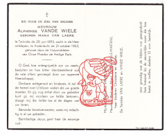 DP  Maria Van Laere ° Tielrode Temse 1893 † Anderlecht 1963 X Alphonse Vandewiele // Martens - Andachtsbilder