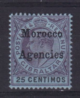 Morocco Agencies - G.B.: 1903/05   Edward 'Morocco Agencies' OVPT     SG20     25c     MH - Marokko (1956-...)