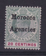 Morocco Agencies - G.B.: 1903/05   Edward 'Morocco Agencies' OVPT     SG19     20c    MH - Marocco (1956-...)