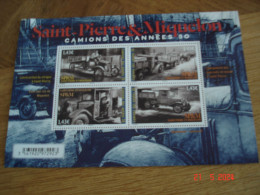 SAINT PIERRE ET MIQUELON   ANNEE 2022   NEUF  N° YVERT FEUILLET F1289        TRANSPORTS:     CAMIONS DES ANNEES "30" - Unused Stamps