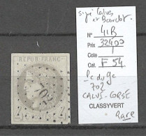 France - Yvert 41B - 4cts Bordeaux R2 - PC DU GC 702 - CALVI - CORSE - SIGNE CALVES ET BAUDOT - 1849-1876: Période Classique