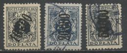 Pologne - Poland - Polen Taxe 1924 Y&T N°T62 à 64 - Michel N°P51 à 53 (o) - Chiffre Surchargé - Postage Due