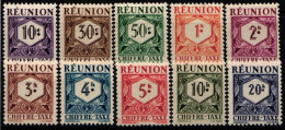 Réunion Portomarken 26-35 Postfrisch #NH460 - Andere & Zonder Classificatie