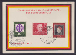 Bund Berlin Sonderkarte In Deutschlandfarben Mit Sonderstempel Hannover Messe - Lettres & Documents