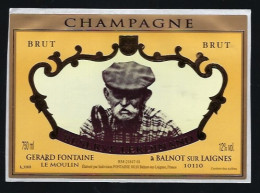 Etiquette Champagne Brut  Réserve Ferdinand  Gerard Fontaine Le Moulin Balnot Sur Laignes Aube 10 " Version1" - Champan