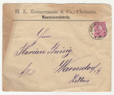 H. E. Zimmermann & Co., Maschinenfabrik, Chemnitz 4 Company Letter Covers Posted 1881/82 To Warnsdorf B240510 - Covers & Documents