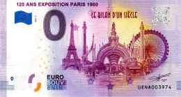 Billet Touristique - 0 Euro - France - 120 Ans Exposition Paris 1900 (2020-4) - Essais Privés / Non-officiels