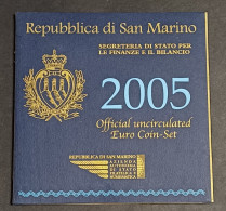 SAINT MARIN SAN MARINO 2005 / POCHETTE OFFICIELLE  8 VALEURS + 5€ ARGENT  / BU - San Marino