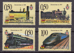 Bosnia Serbia 2000 Locomotive Trains Railroad Railways, Set MNH - Bosnië En Herzegovina