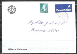 1998 4.00K Queen Margrethe II On Cover To Lithuania - Cartas & Documentos