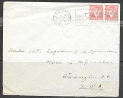 1937 Kobenhavn, Two Tavnsen Stamps To USA - Lettres & Documents