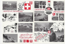 4 Postkaarten - CPA  Groeten Uit Zwitserland - Kristelijke Mutualiteiten (T 084) - Sonstige & Ohne Zuordnung