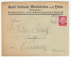 Karl Leitner, Waidhofen A.d. Ybbs Company Letter Cover Posted 1938  B240510 - Brieven En Documenten