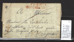 France - Lettre - P58P - Compiegne En Rouge -1821 - Identifiée De Choisy - 1801-1848: Vorläufer XIX