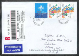 2007 Estonia Registered Cover, Karlova (27.10.07) To SC USA  - Estonia