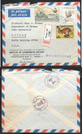 1966 Czechoslovakia Registered Praha (7.VII.66) To USA With Backstamps - Lettres & Documents