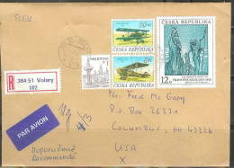 Czech Republic 1998 Bilek Painting And Bi-planes, Registered, Volary To Ohio USA - Lettres & Documents