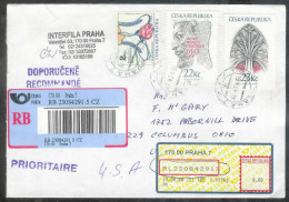 Czech Republic 2004 Registered Cover Prague (19.4.04) To Ohio USA - Covers & Documents